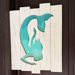 Aqua Mermaid Wall Art Decor